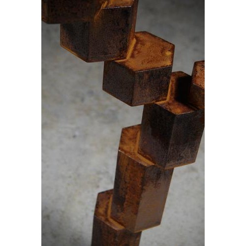 Candlestick to Illuminate the Ruins of Time in Steel by Frederic Gaillard For Sale - Image 6 of 8