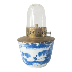 18th Century Chinese Blue and White Cup Opium Lamp