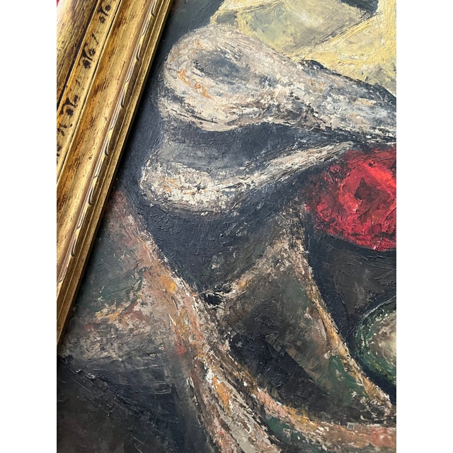 Mid-Century Modern Vintage Still Life Oil on Board Painting Fauvist Style For Sale - Image 3 of 8