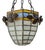 French Art Deco Ceiling Lamp in Lead and Textured Glass, 1930s For Sale
