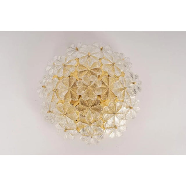 Gold Murano Glass Flower Ceiling Light by Ernst Palme, Germany, 1970s For Sale - Image 8 of 12