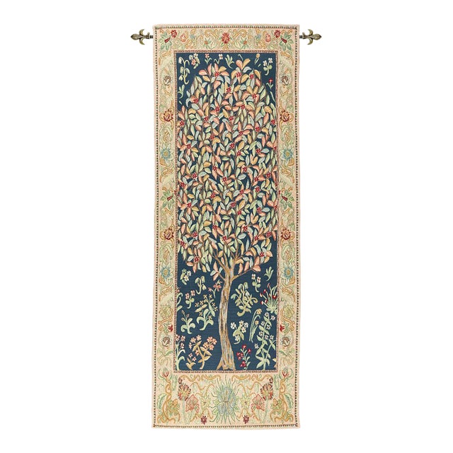Summer Tree Portiere Loom Woven Tapestry - 177 X 65 Cm (5′10" × 2′2") - Requires Rod Size 2 For Sale