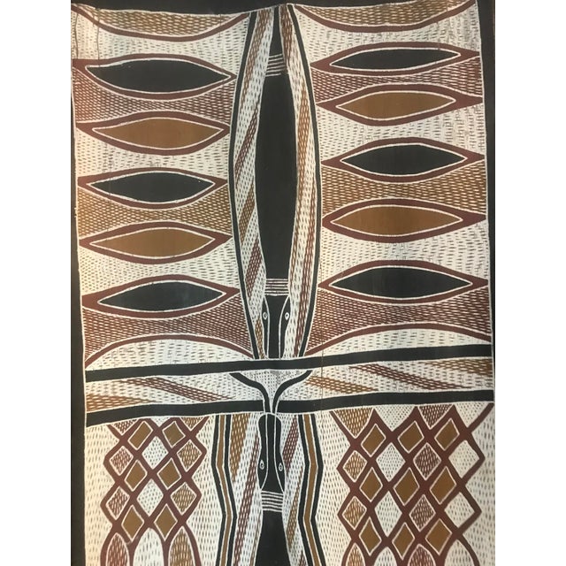 Original Vintage Australian Aboriginal Bark Painting Tribal Designs by