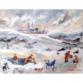 Digging Deep. Contemporary Naive School Painting by Therese James For Sale