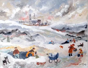 Digging Deep. Contemporary Naive School Painting by Therese James