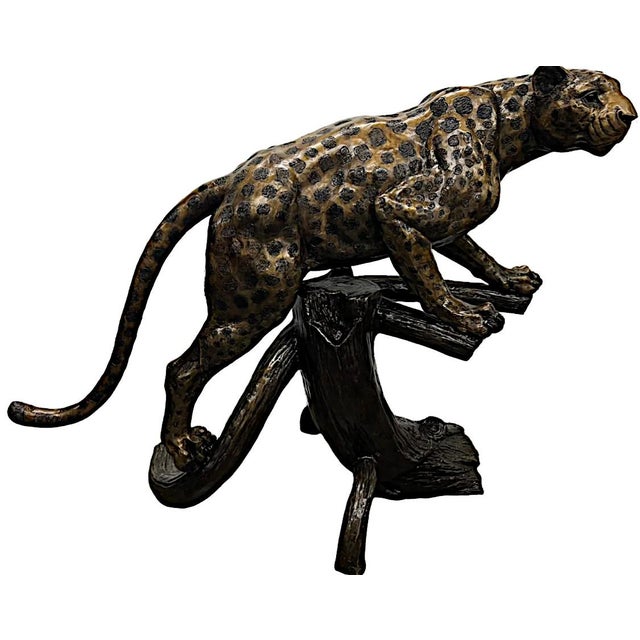 Capture the stealth, poise, and mysterious presence of the big cat with this monumental hot-cast bronze sculpture by...