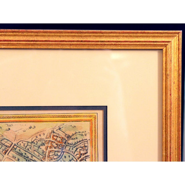 Old Engraving Map of Paris French Munster 16th Century Walled City Framed For Sale - Image 10 of 12