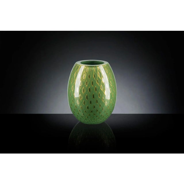 Not Yet Made - Made To Order Italian Oval Dark Green & Gold Vase by Marco Segantin for VGnewtrend For Sale - Image 5 of 5