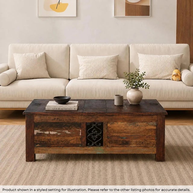 Dimensions: 40" W X 40" D X 18" H Features: • Reclaimed wood from old doors used to make this table • 100% solid wood...