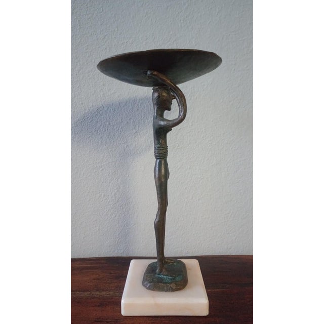 Vintage Mid-Century Brutalist Cast Bronze Abstract Sculpture For Sale - Image 4 of 6