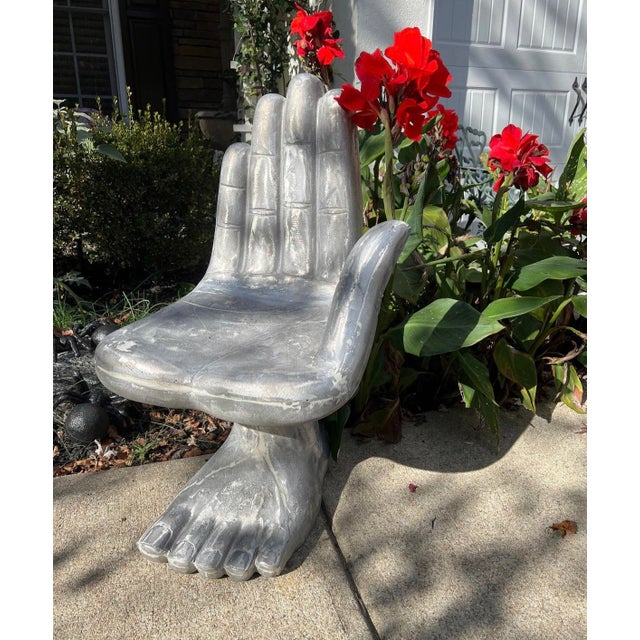 Up for your consideration is a beautiful vintage metal hand and foot chair. This would look lovely in your home and it is...