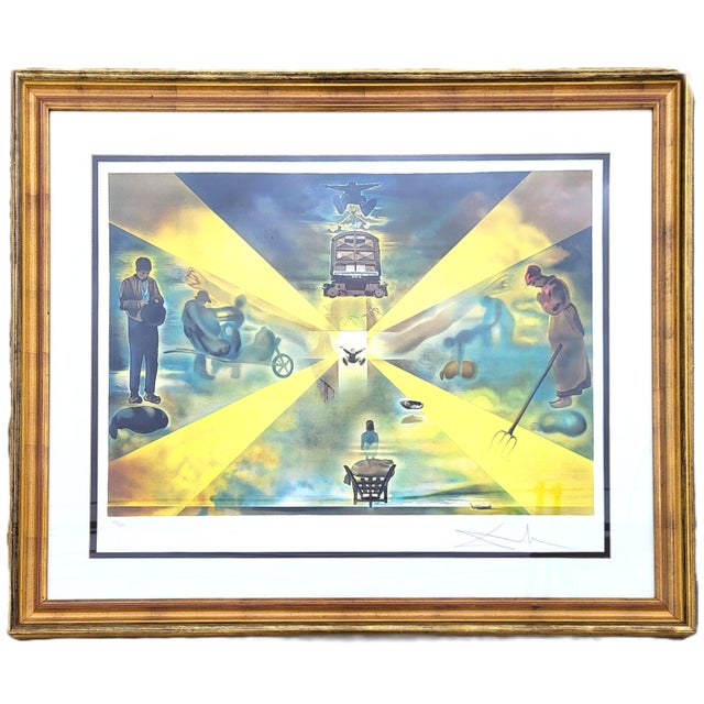 Mid 20th Century Rare Hand Signed Salvador Dali Lithograph "Railway Station at Perpignan" Ap 14/300 For Sale - Image 5 of 16