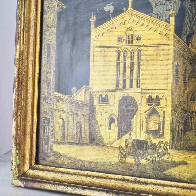 Glass Gold Painting on Glass Slab For Sale - Image 7 of 9