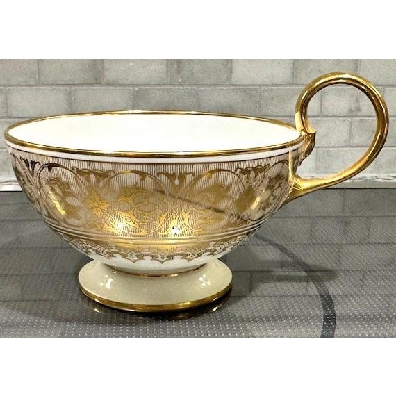 This Extremely Rare and Beautiful Antique Sevres 1861 Chateau de Trianon Large Teacup and Saucer is the epitome of...