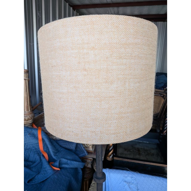 1980s Vintage 3 Way Table Lamps With Shades - a Pair For Sale - Image 5 of 7
