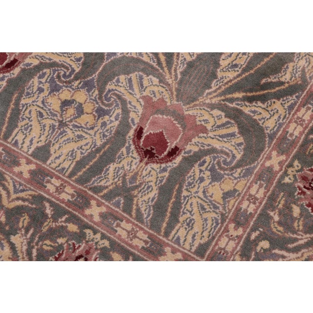 Shabby Chic Shabby Chic 1990's Pak-Persian Green/Green Wool Rug - 4'7'' X 7'3'' For Sale - Image 3 of 9