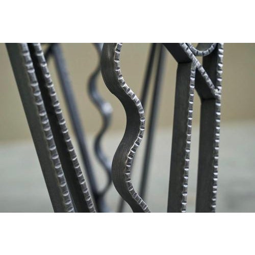 French Art Deco Fer Forgé Side Table in Iron and Marble, 1930s For Sale - Image 14 of 15