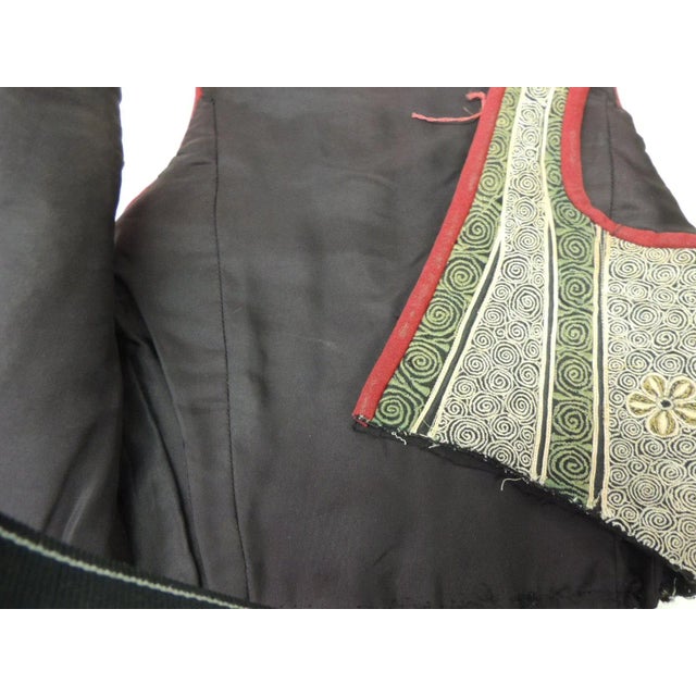 Vintage Green & Gold Small Child's Persian Embroidered Vest For Sale - Image 4 of 4