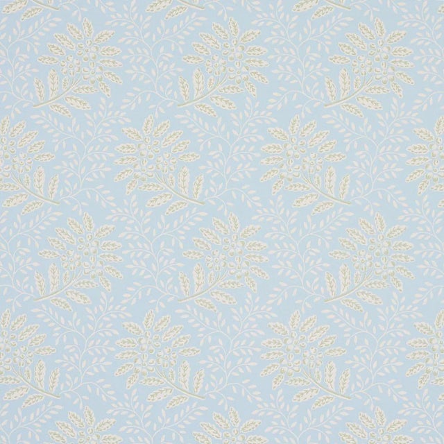 Schumacher Secret Garden Wallpaper in Light Blue - 11 Yards For Sale