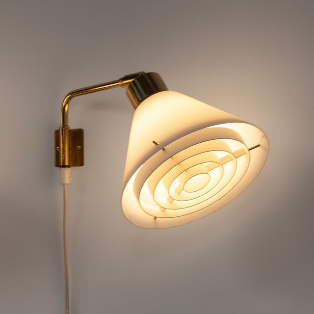 Gold Model 8182 Wall Lamps by Falkenbergs Belysning, Sweden, 1960s, Set of 2 For Sale - Image 8 of 10