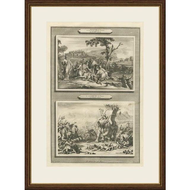 This original copperplate engraving from Pieter Mortier's illustrated Bible, Amsterdam circa 1700, shows two biblical...