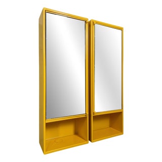 Vintage Yellow Medicine Cabinets by Olaf von Bohr for Gedy, Italy, 1980s, Set of 2 For Sale