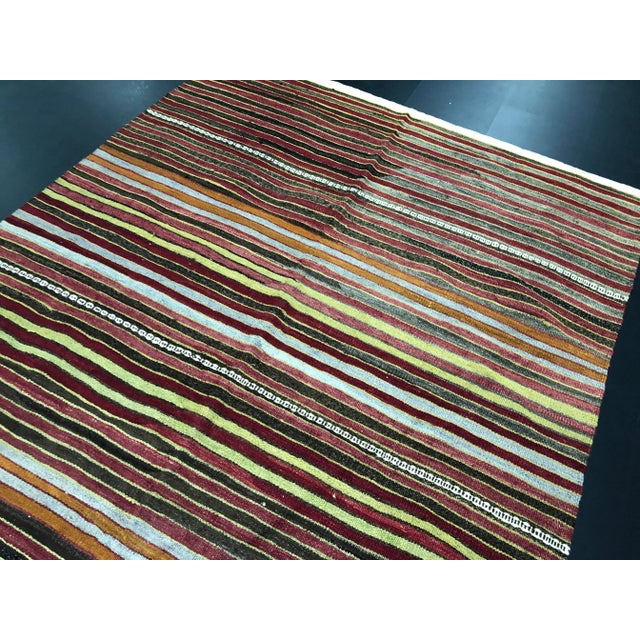 Textile 1960s Vintage Handwoven Turkish Kilim Rug - 5′3″ × 10′11″ For Sale - Image 7 of 11