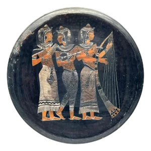 Large Egyptian Wall Plate in Chased Copper, 1980s