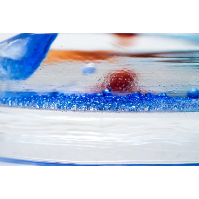 Alfredo Barbini Clear Glass Vide-Poche with Polychrome Oxide, 1970s For Sale In Los Angeles - Image 6 of 10