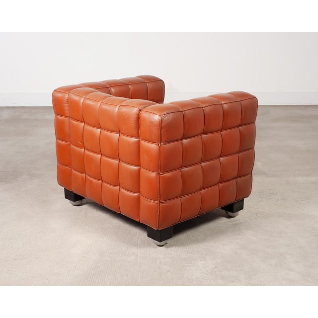 Josef Hoffmann for Wittmann Leather Kubus Armchair Vienna Secession For Sale - Image 17 of 18