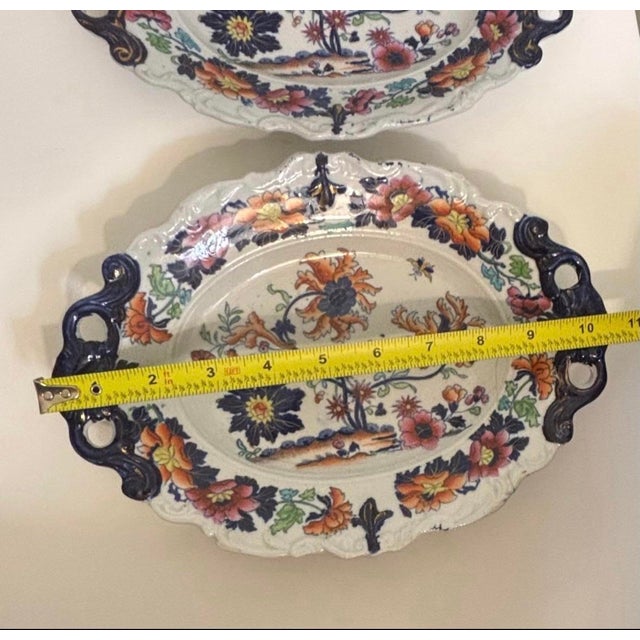 Pair Stephen Folch Ironstone Imari Chinoiserie Serving Dishes C1825 Staffordshire For Sale - Image 9 of 11