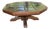 Vintage 1970's Mid Century Wood & Brown Glazed Tiled Top Octagonal Coffee Table Germany For Sale