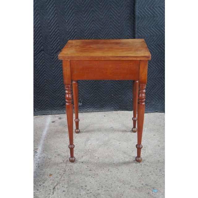 Antique Early American Country Farmhouse Cherry Parlor Side Table For Sale - Image 10 of 11