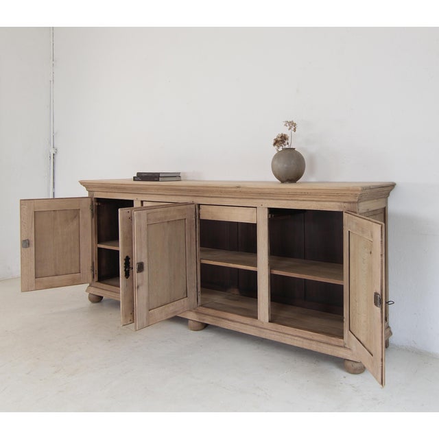 Beige Vintage Oak Sideboard, 1930s For Sale - Image 8 of 18