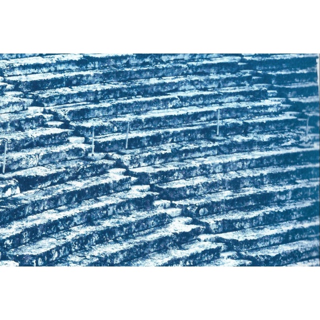 Paper Ancient Roman Amphitheater, 100x70cm Cyanotype on Watercolor Paper, Greek Architecture Blueprint For Sale - Image 7 of 13