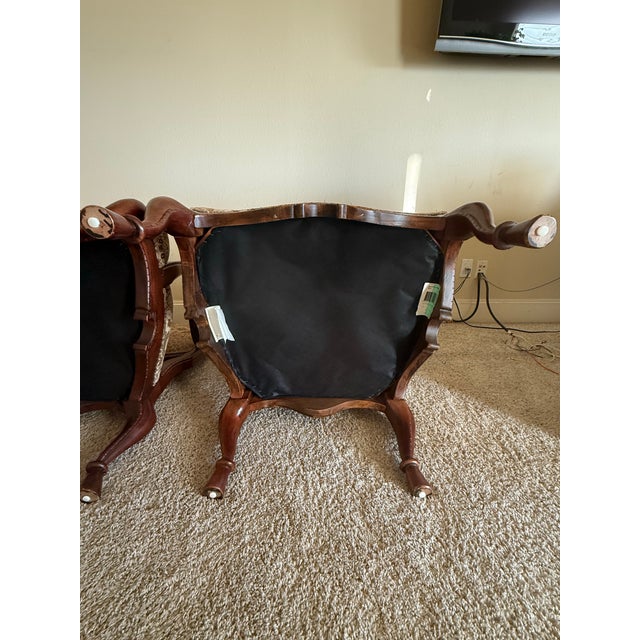 Century Furniture #3217 Carved Occasional Armchairs With French Provincial/French Country Styling, Pair, Circa 1990s For Sale - Image 10 of 12