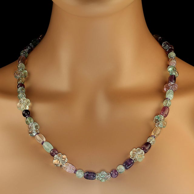 Ajd 25 Inch Multi Color Fluorite Necklace For Sale - Image 4 of 4
