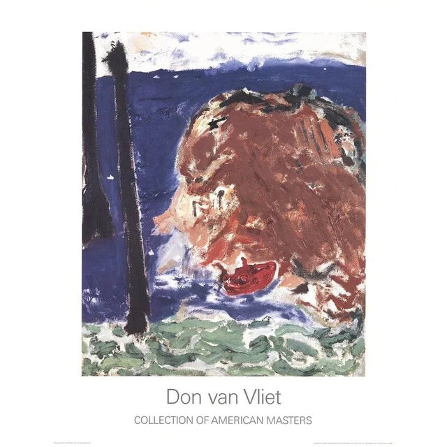 Abstract Expressionism Don van Vliet 'Tiger Boat' Expressionism Brown,Blue,Green Germany Offset Lithograph For Sale - Image 3 of 3