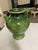 1980s French Pottery Terracotta Cruche Green Glaze Earthenware Planter 14in For Sale - Image 4 of 7