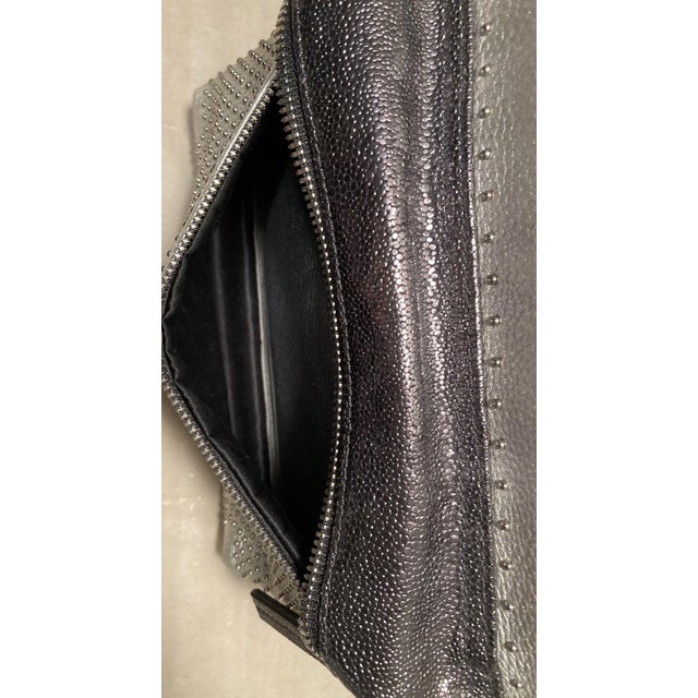 MCM Special Edition Silver Leather Swarovski Crystal Backpack with Rabbit Charm For Sale - Image 10 of 11