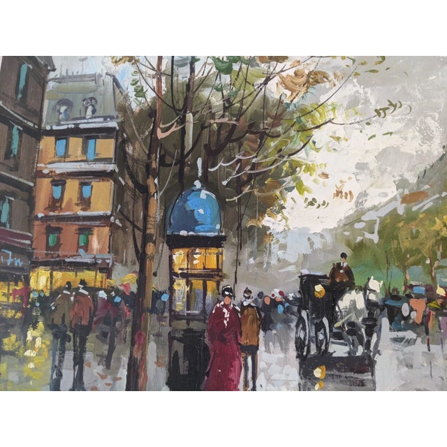Late 20th Century Large Contemporary Impressionist Paris Street Scene Oil Painting on Canvas, Signed Colombo, 24" X 20" For Sale In New York - Image 6 of 14