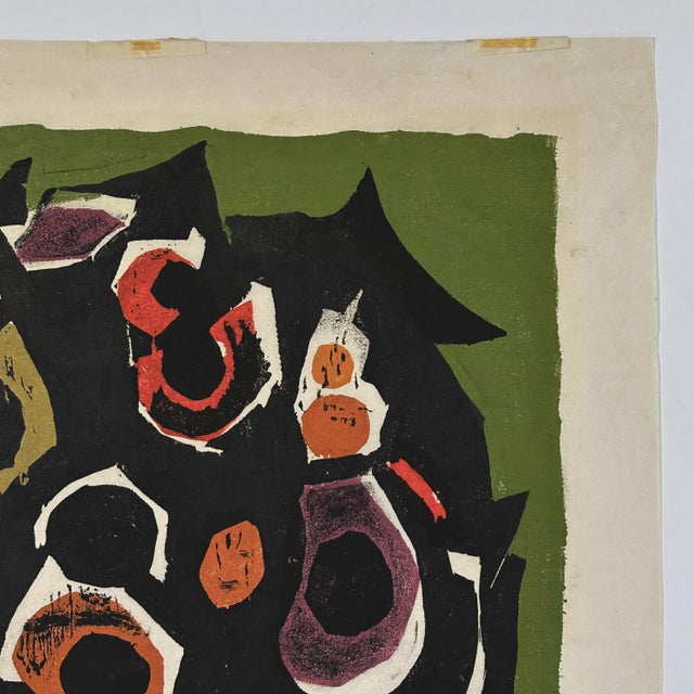 Richard Hood - Abstract Modernist 8 Layer Color Linocut, Signed C. 1968 For Sale - Image 4 of 4