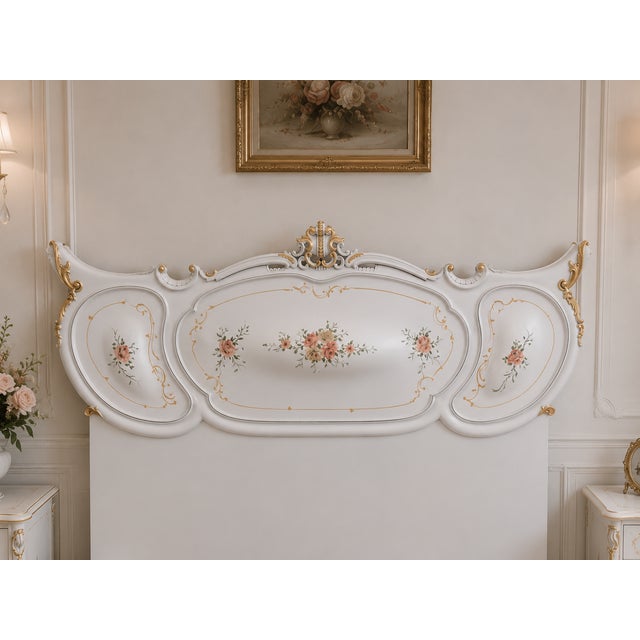 1950s 1950s Italian Venetian White Beech Bedframe - 4 Pc For Sale - Image 5 of 12