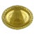 Mid 20th Century Handmade Floral Engraved Gold Solid Brass Oval Shape Tray For Sale