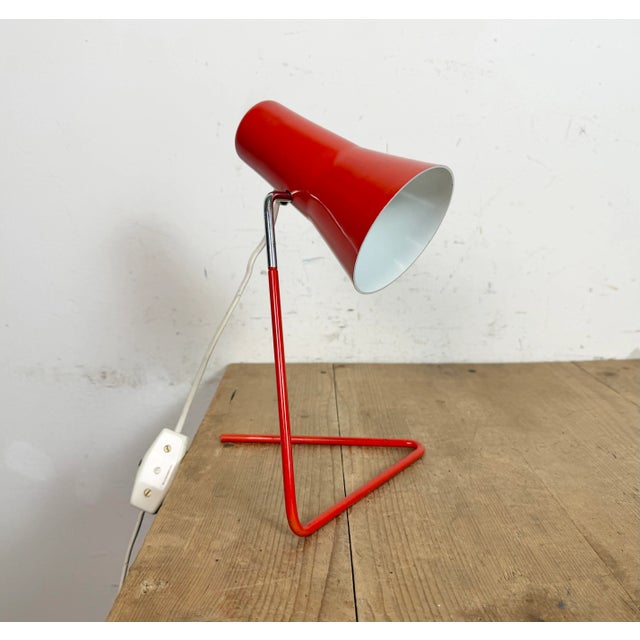 This red table lamp model 21616 was produced by Drupol and designed by Josef Hurka in former Czechoslovakia during the...