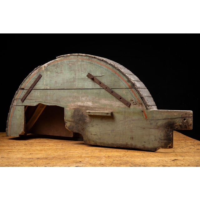 Early 20th Century Early 20th C. "Hub City" Feed Cutter Wooden Sign by Albrecht, Fuchs & Thurmann For Sale - Image 5 of 16