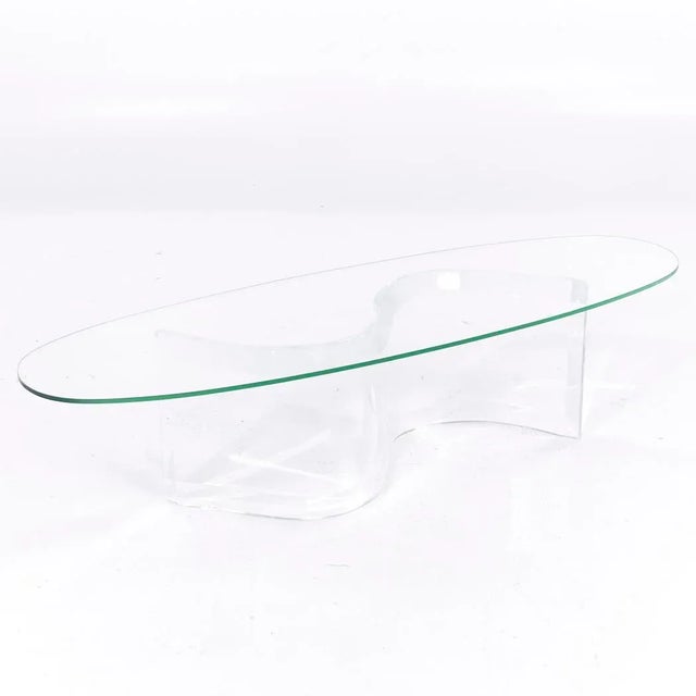 Mid Century Lucite Wave Coffee Table For Sale In Chicago - Image 6 of 9