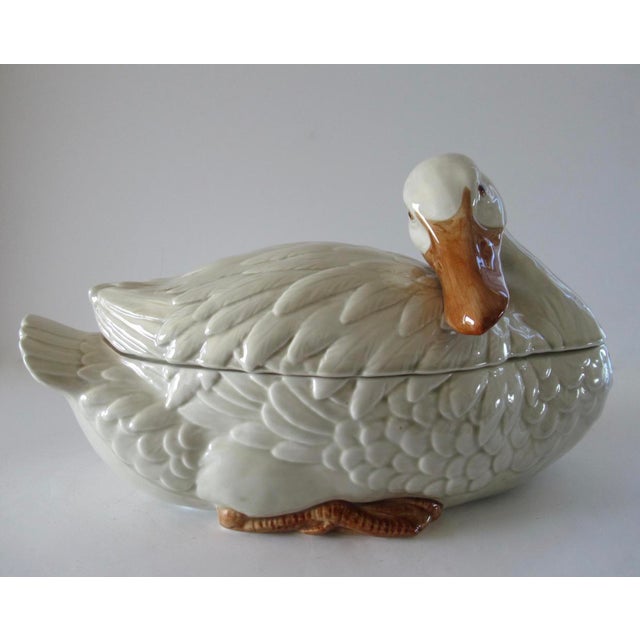 1970 Vintage Fitz and Floyd French Country Lidded Swan Soup Tureen