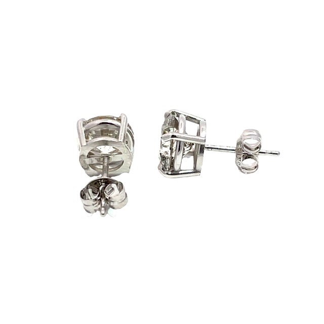 Modern 2.66ct Natural Round K Si3 Diamond Stud Earrings in 14k White Gold, A Pair For Sale - Image 3 of 6