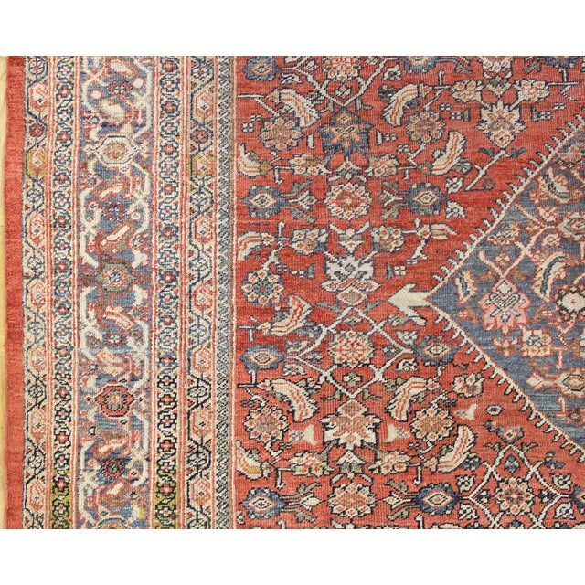 Antique Persian Sultanabad Oriental Carpet, Room Size, with Central Medallion For Sale - Image 4 of 11